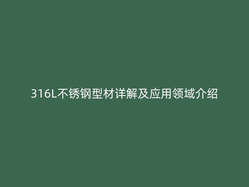 316L不銹鋼型材詳解及應用領域介紹